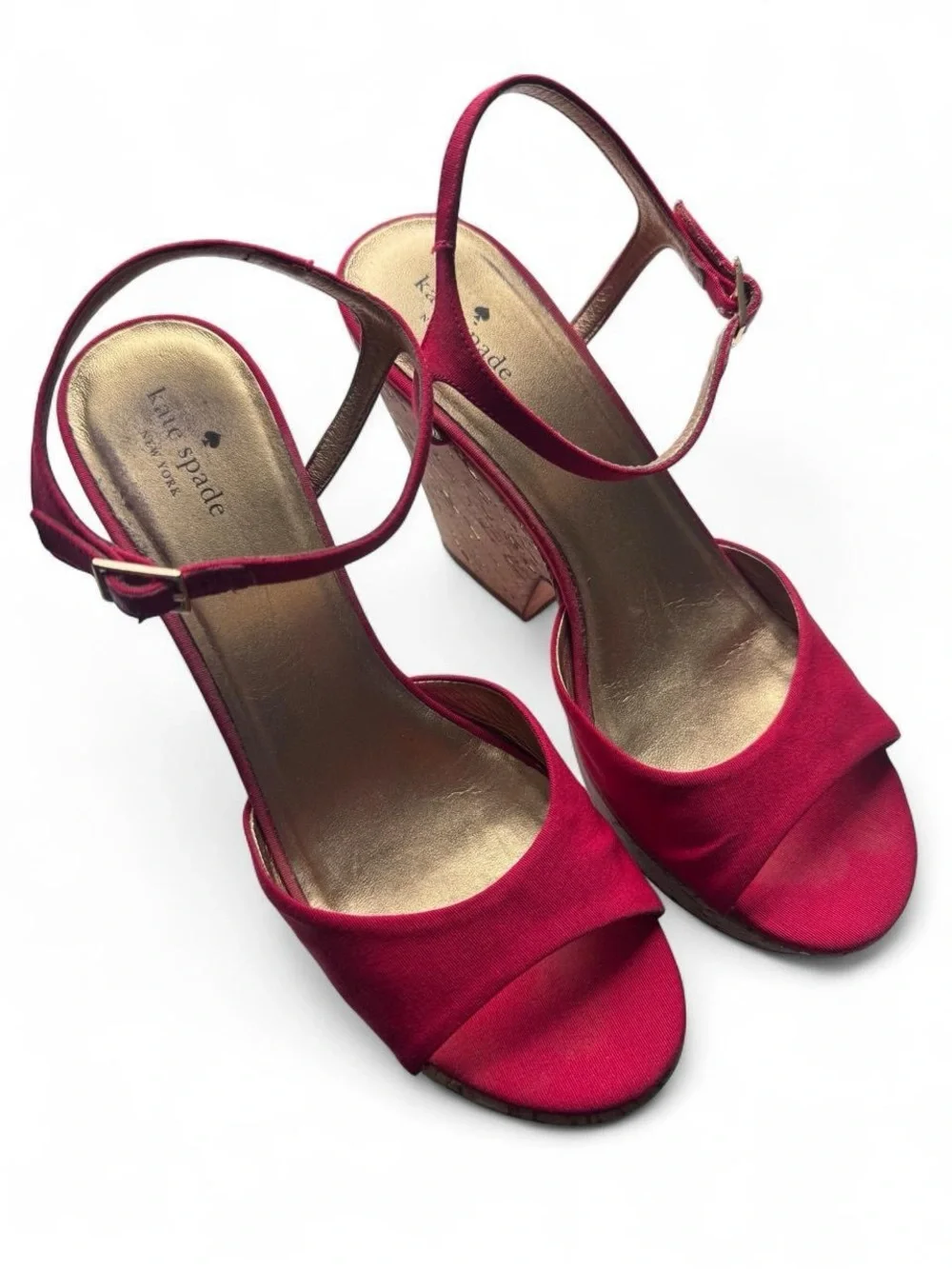 Kate Spade cork wedge platform heels
